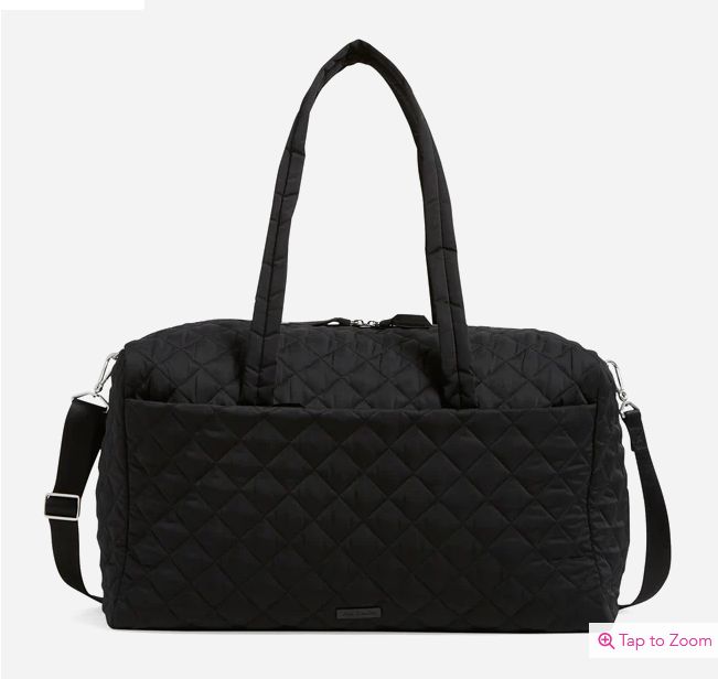 Large Travel Duffel | Black Performance Twill