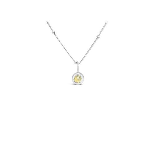 CZ Bezel Necklace Citrine/November