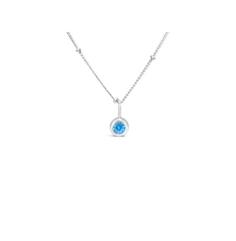 CZ Bezel Necklace - Zircon (December)