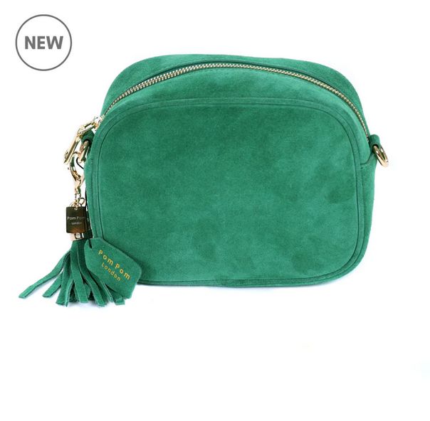 Knightsbridge Suede Bag w/Tassel Emerald Green