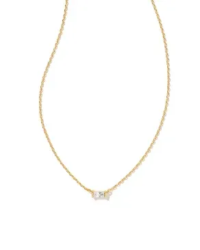 Juliette Pendant Necklace White Crystal Gold