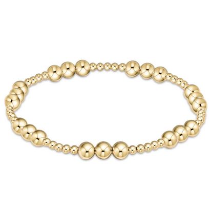 Classic Joy Pattern 5mm Bead Bracelet 5mm Gold