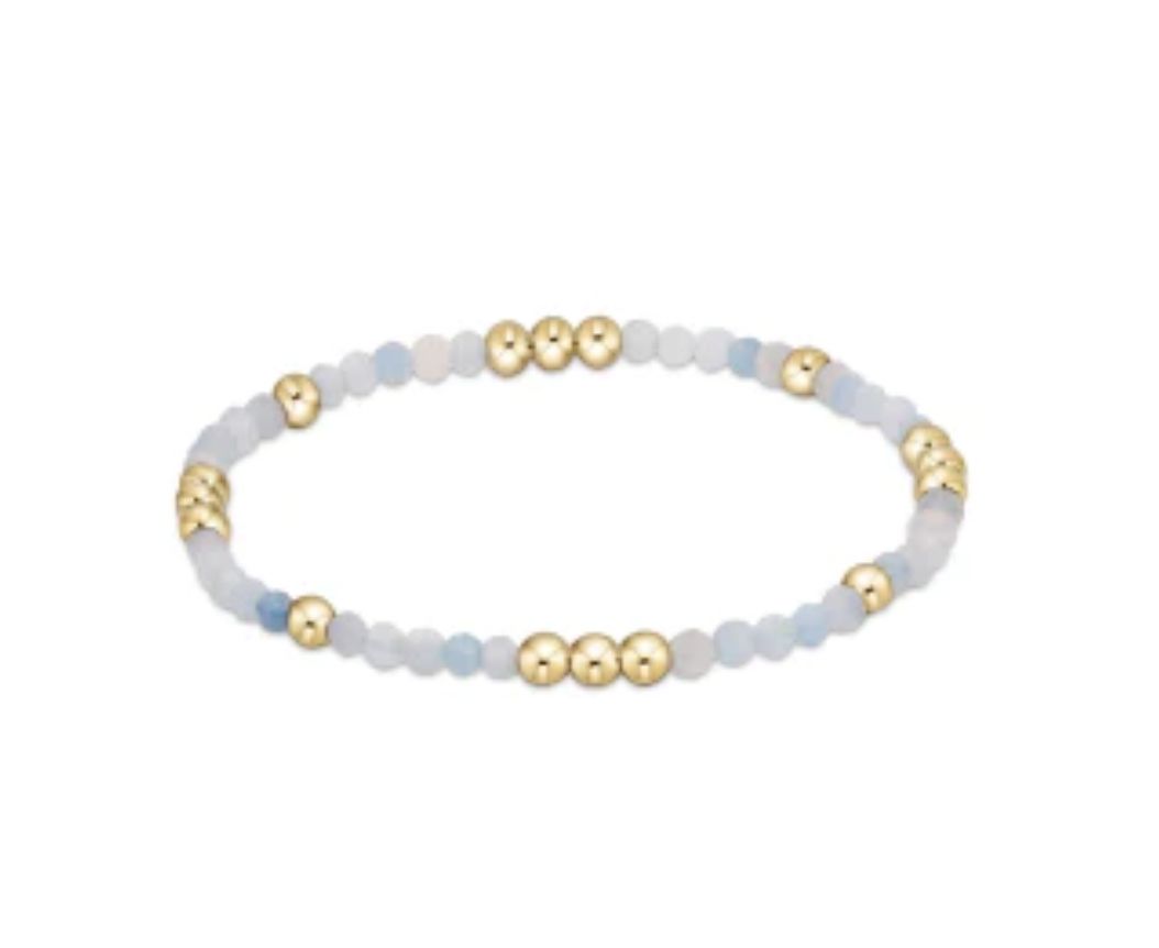 Worthy Pattern 3mm Bead Bracelet Bracelet Aquamarine