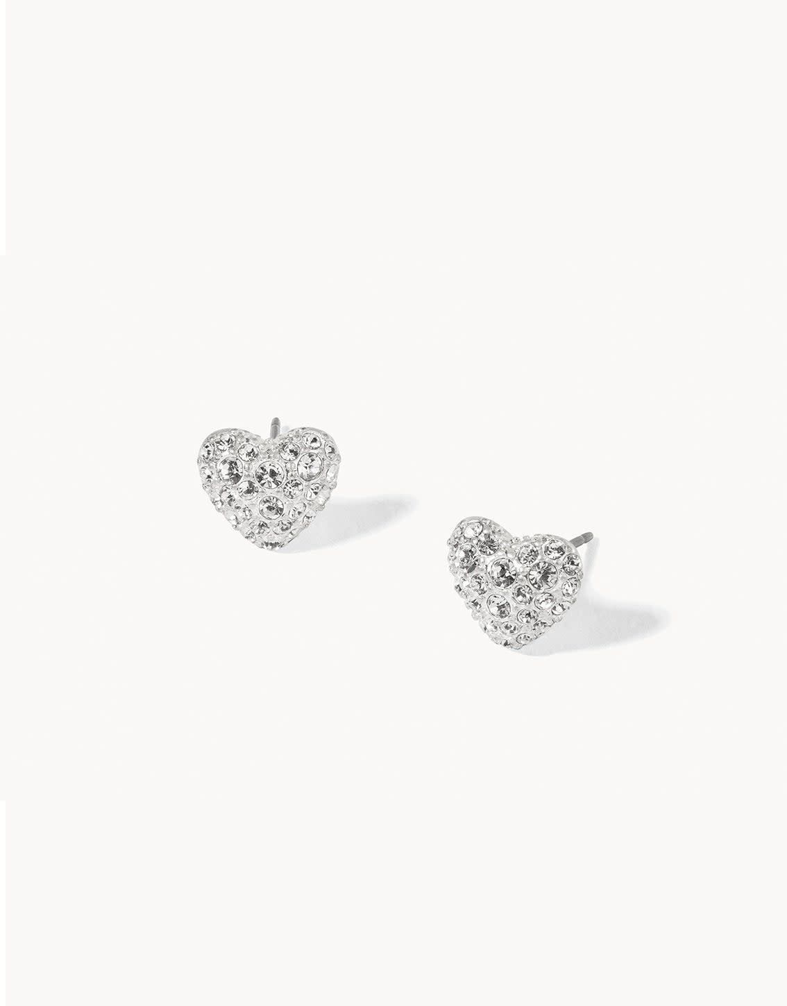 Delicate Bursting Heart Stud Earrings| Silver