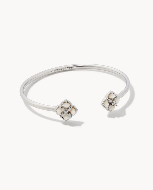 Cuff Bracelet Dira Stone Rhodium Ivory Mix
