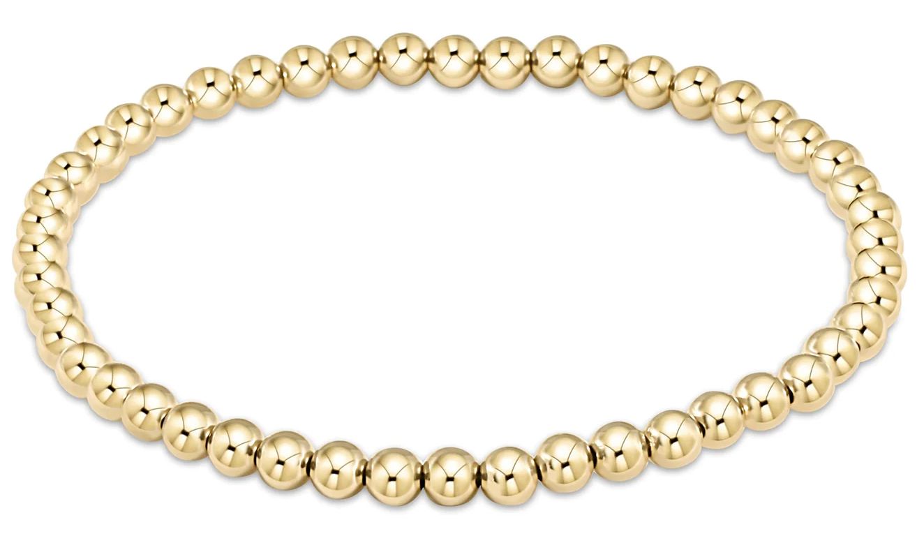 Classic Gold Bead Bracelet 4mm