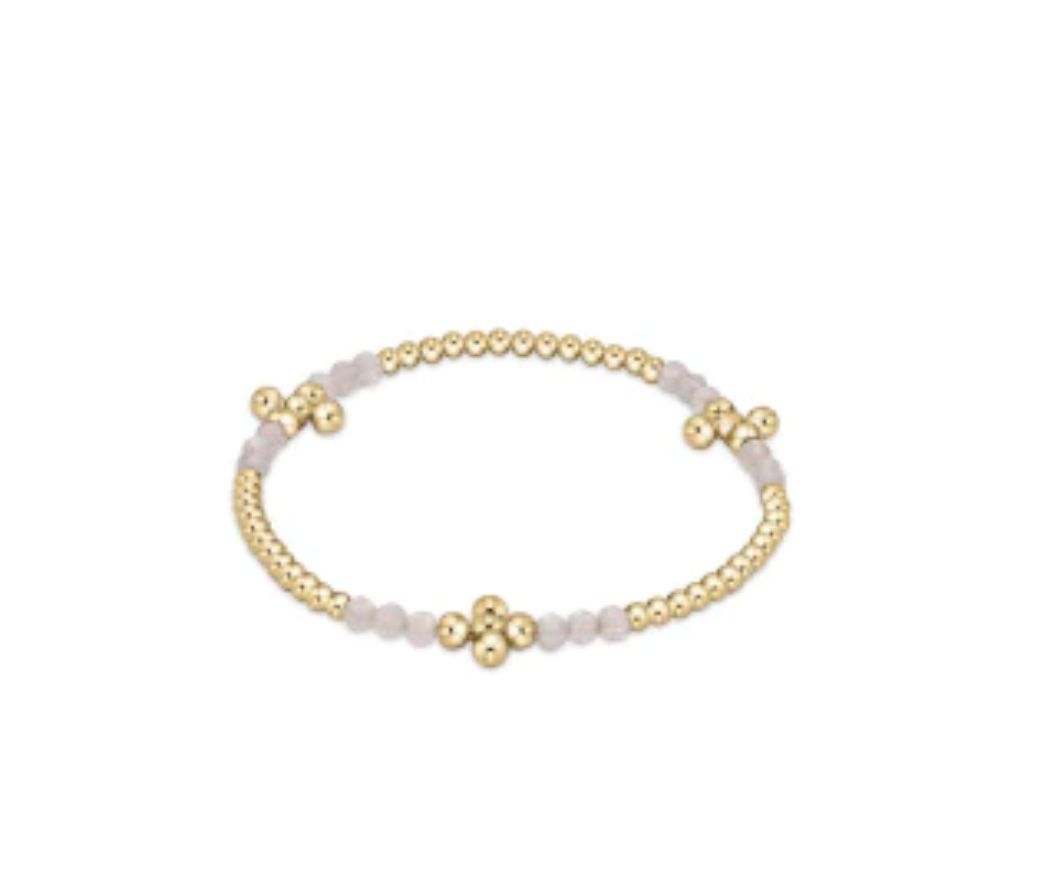 Signature Cross Gold Bliss Pattern 2.5mm Bead Bracelet Labradorite
