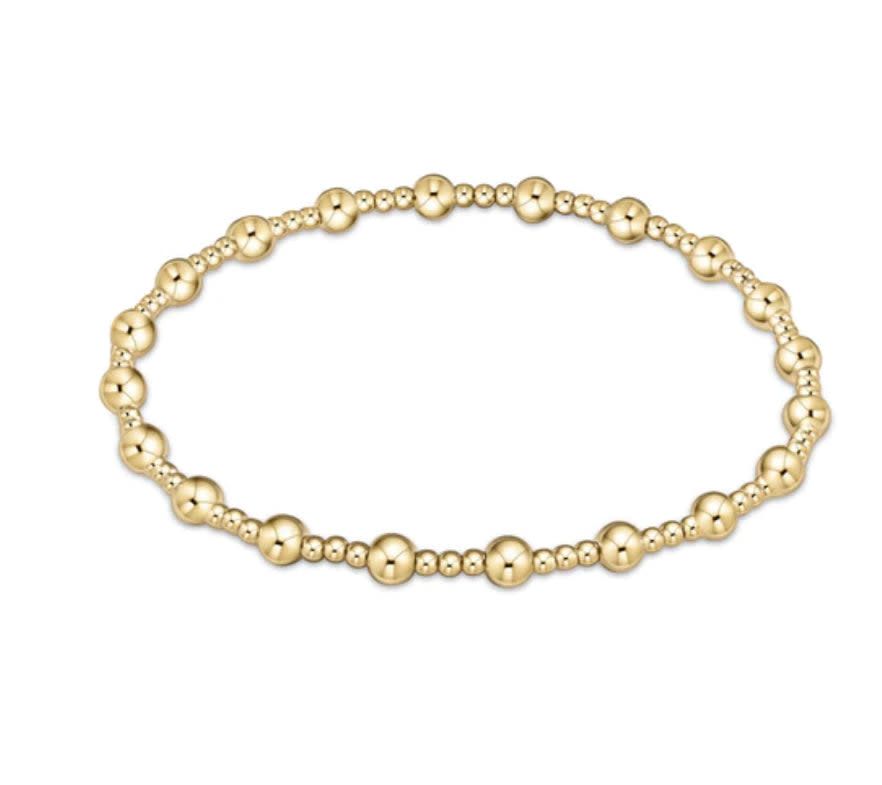 Classic Sincerity Pattern 4mm Bead Bracelet Gold