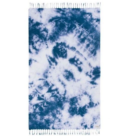 Navy Acid Wash Turkish Beach Towel Blanket
