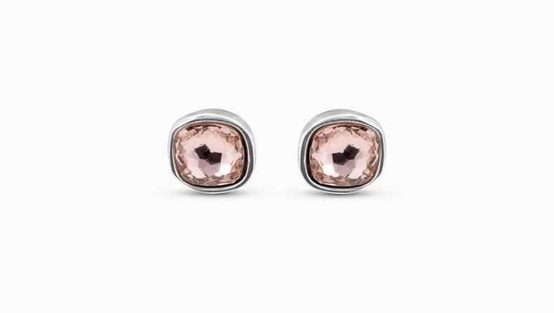 Earrings Mademoisewlle Pink Stone in Silver