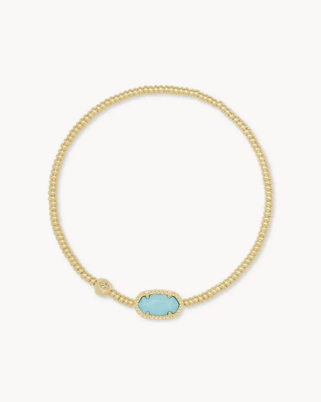 Grayson Stretch Bracelet Gold Light Blue Magnesite