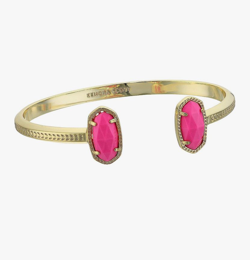 Elton Cuff Bracelet Gold Magenta