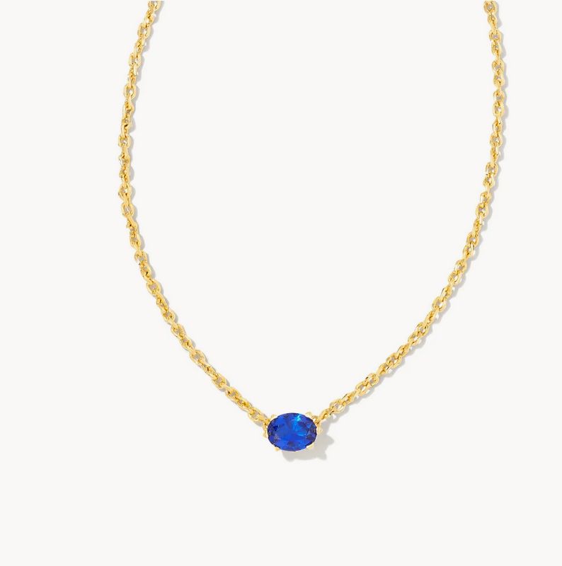 Necklace Cailin Pendant Gold Blue Crystal