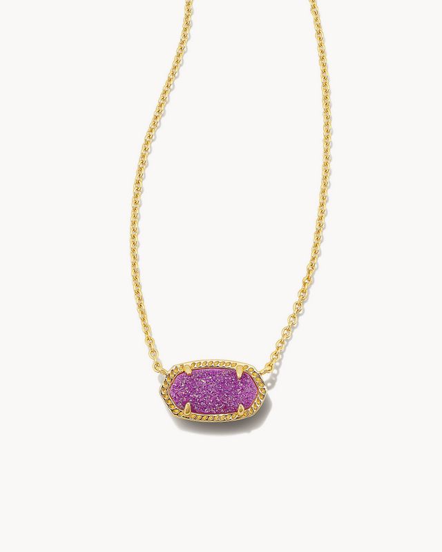 Elisa Necklace Gold Mulberry Drusy