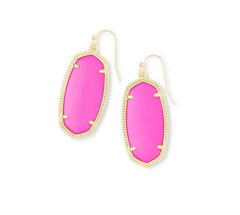 Elle Earrings Gold Magenta