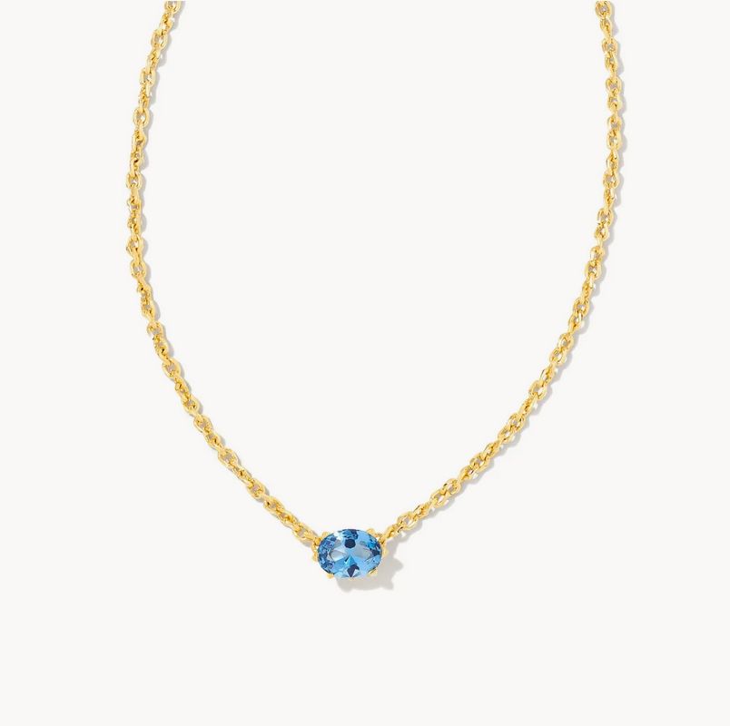 Cailin Crystal Pendant Necklace Gold Blue Violet
