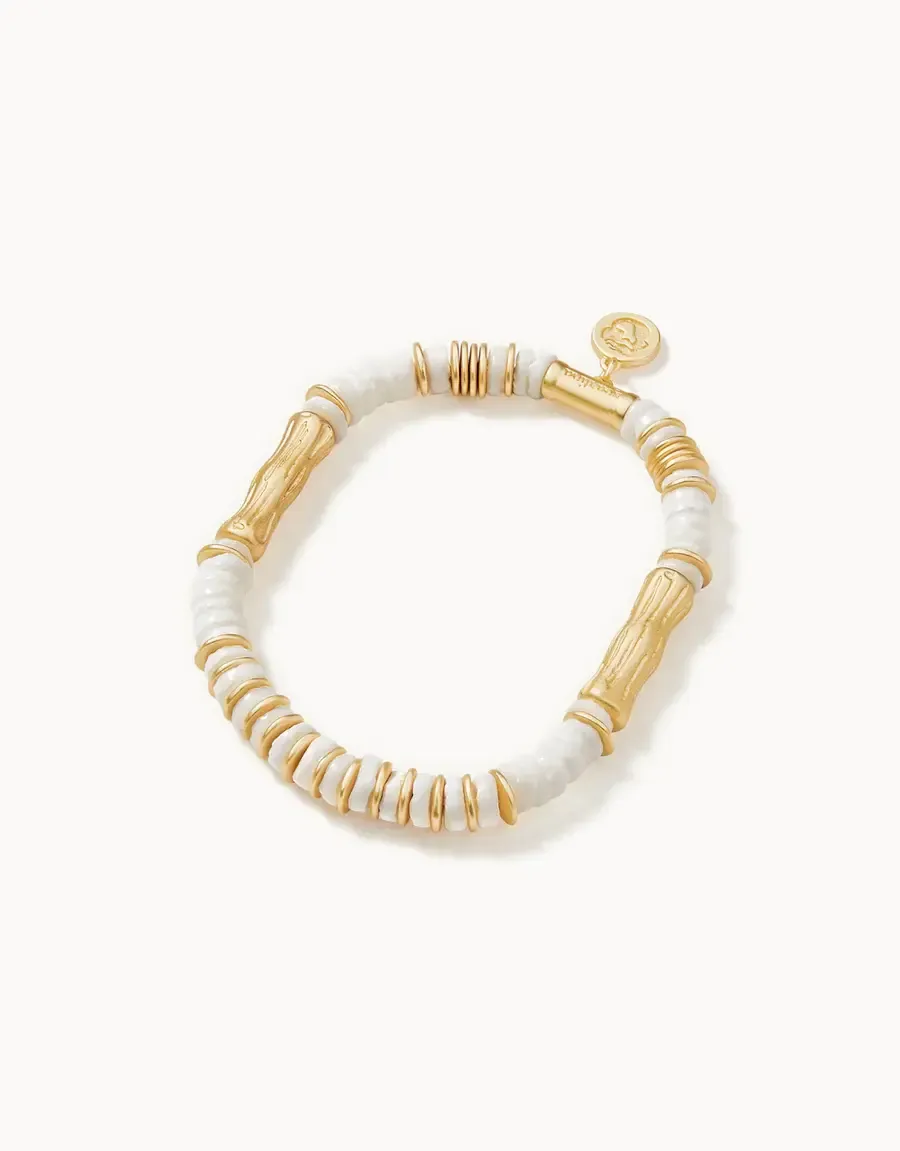 Stretch Bracelet Bamboo Shell White