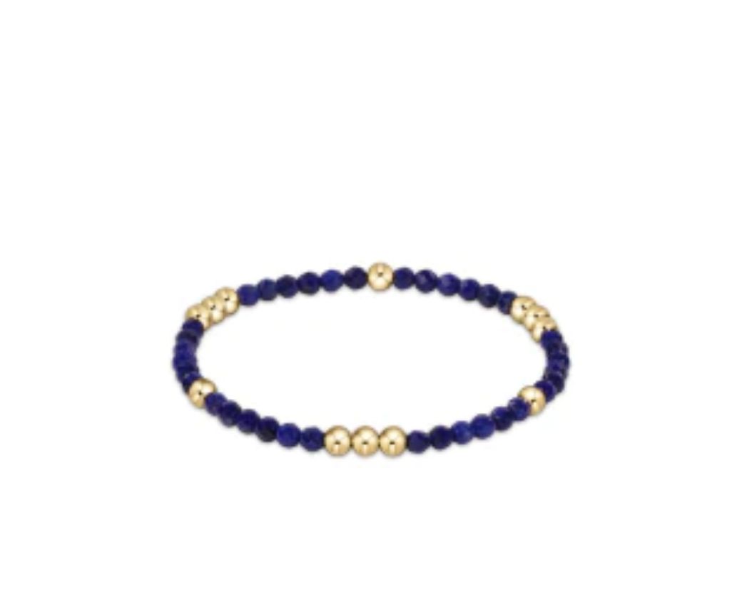 Worthy Pattern 3mm Bead Bracelet Lapis