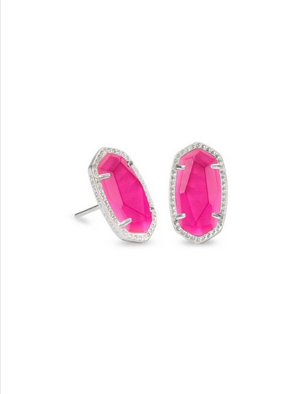 Ellie Stud Earrings Rhodium Azalea Illusion