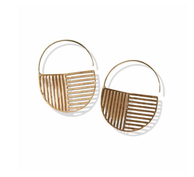 Maggie Opposite Lines Hoop Earrings