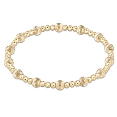 Dignity Sincerity Pattern 5mm Bead Bracelet-Gold