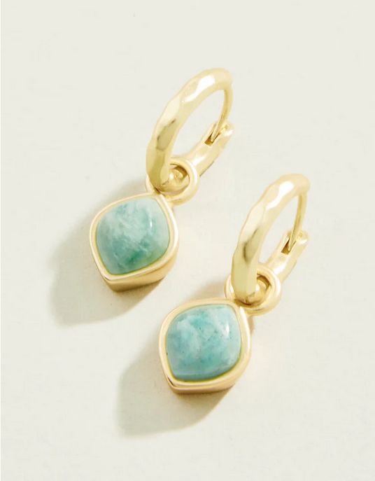 Maera Drop Hoop Earring Amazonite