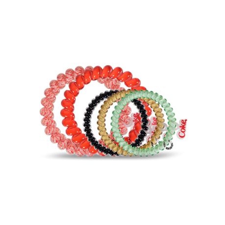 5 Pack Hair Ties Combo Coke