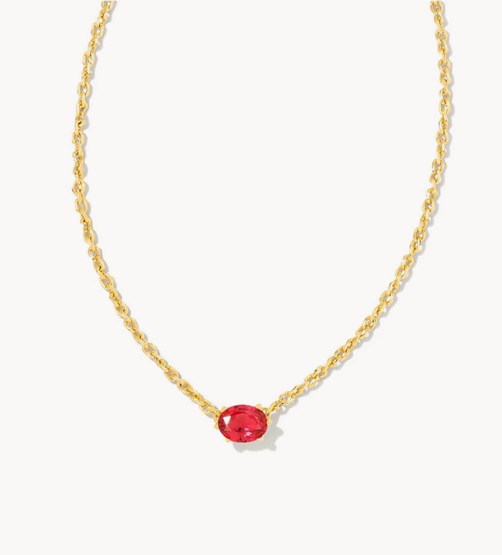 Cailin Crystal Pendant Necklace Gold Red