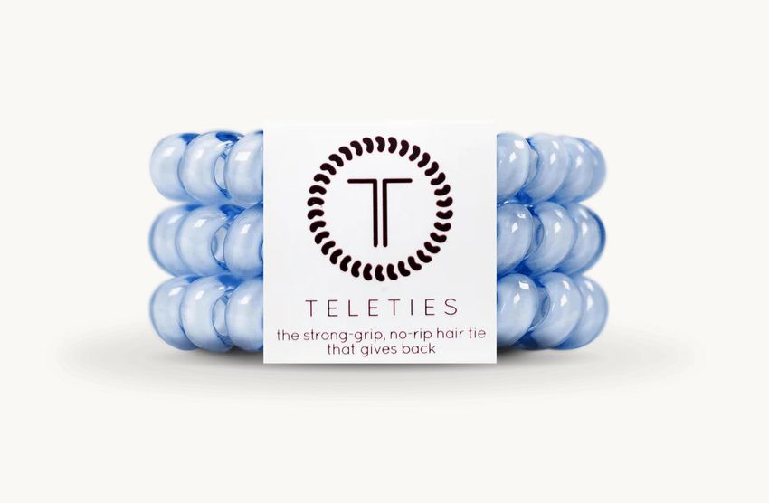 3 Pack Hair Ties Large Washed Denim