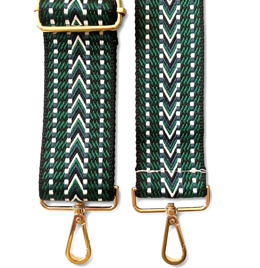 Pom Pom Strap Green Tribal