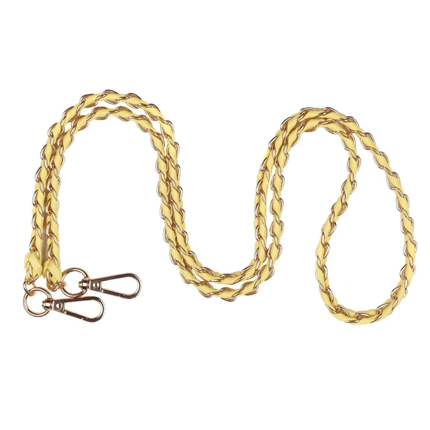 Pom Pom Strap Gold Chain Sherbet Lemon Weave