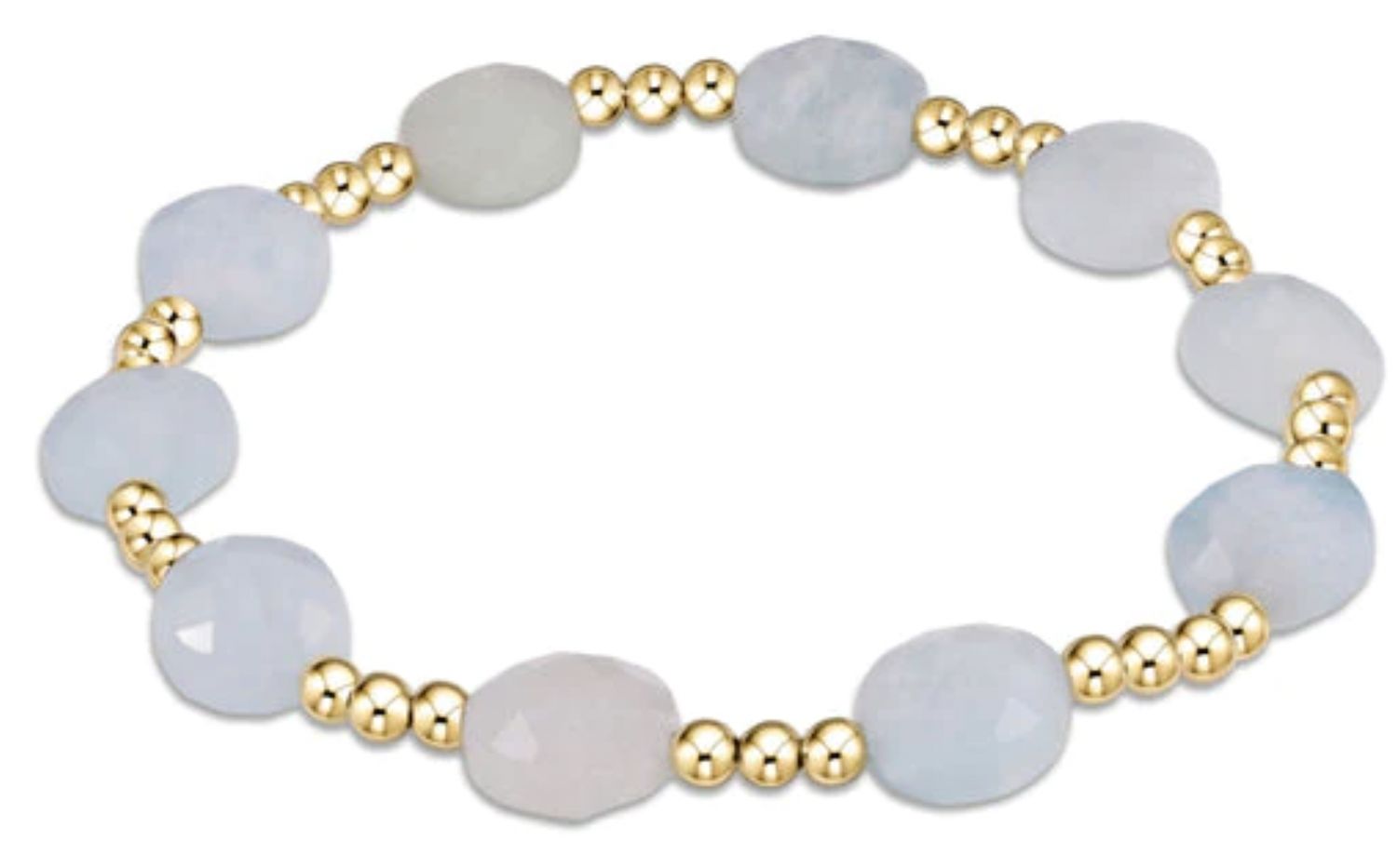 Admire Gold 3mm Bead Bracelet Aquamarine