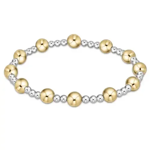 Classic Sincerity Pattern 6mm Bead Bracelet Mixed Metal