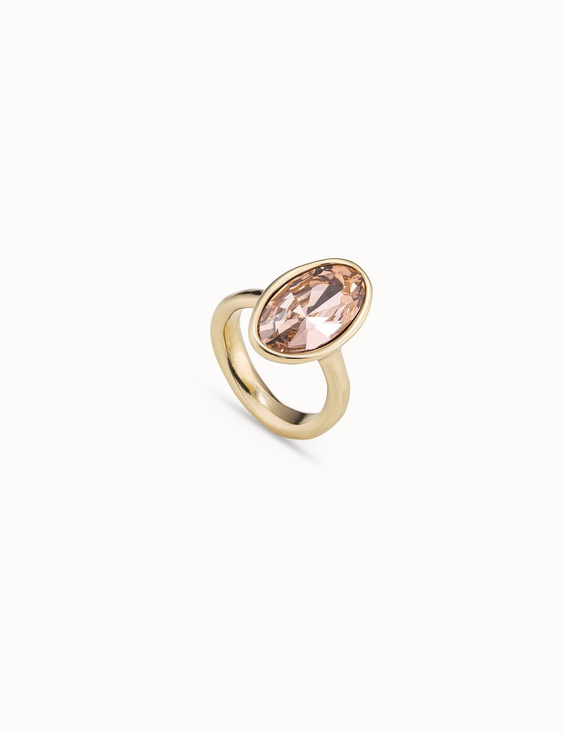 Ring The Queen Gold Pink Oval Stone Size 7