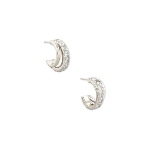 Livy Huggie Rhodium Metal Earrings