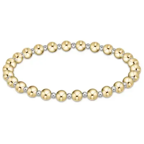 Classic Grateful Pattern 5mm Bead Bracelet Mixed Metal