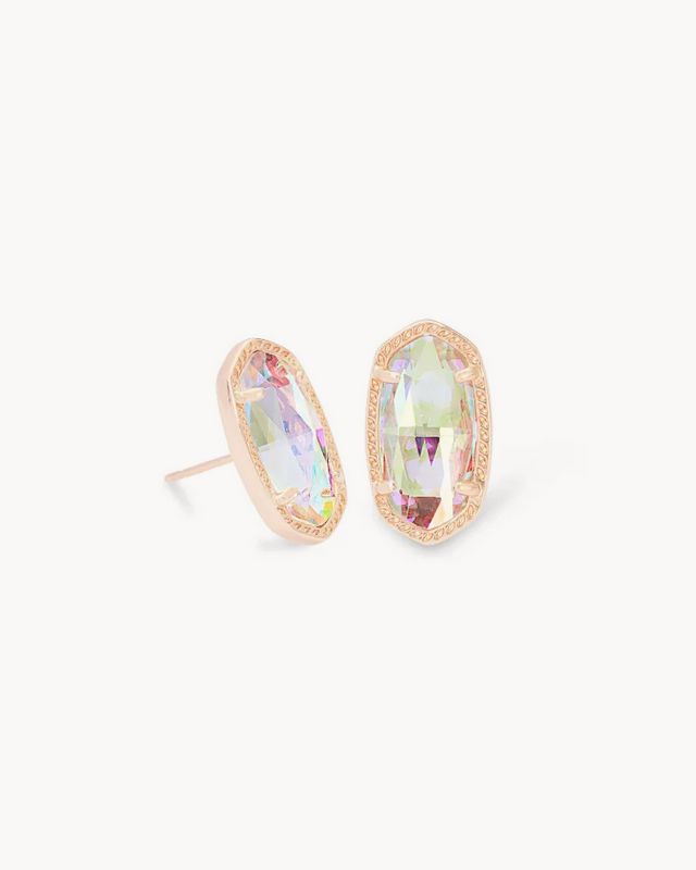 Ellie Stud Earring Rose Gold Dichroic Glass