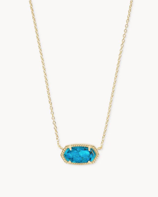Elisa Necklace Gold Bronze Veined Turquoise