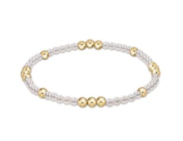 Worthy Pattern 3mm Bead Bracelet- Pearl