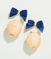 Bow Bauble Earrings Blue/Natural