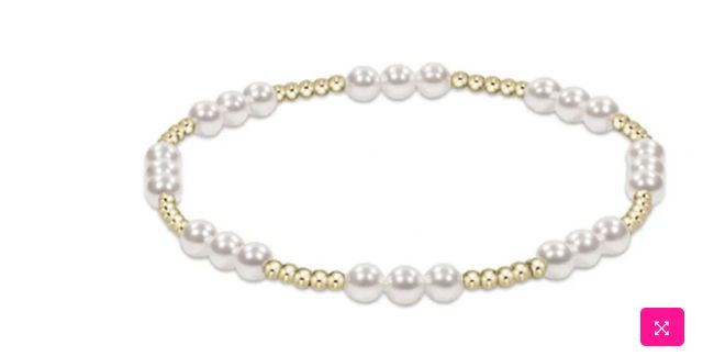 Classic Joy Pattern 4mm Bead Bracelet- Pearl