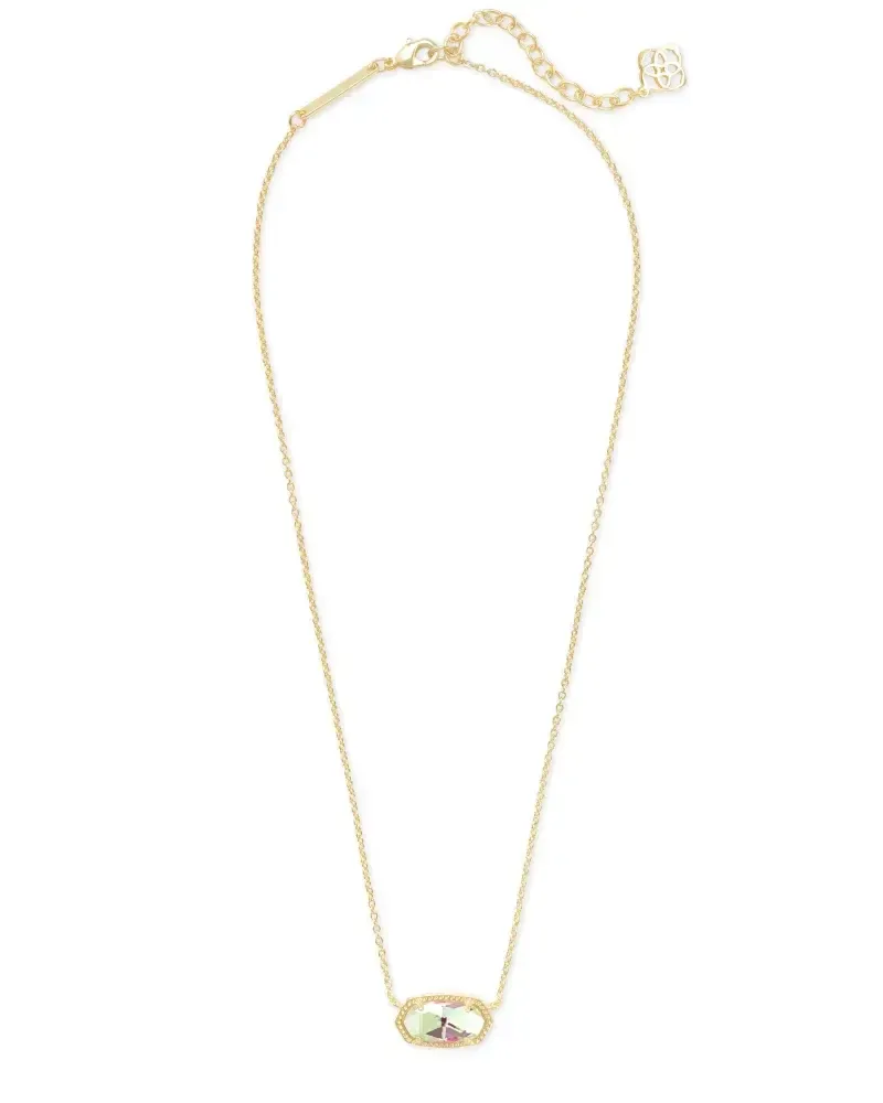 Elisa Pendant Necklace Gold Dichroic Glass 20 in