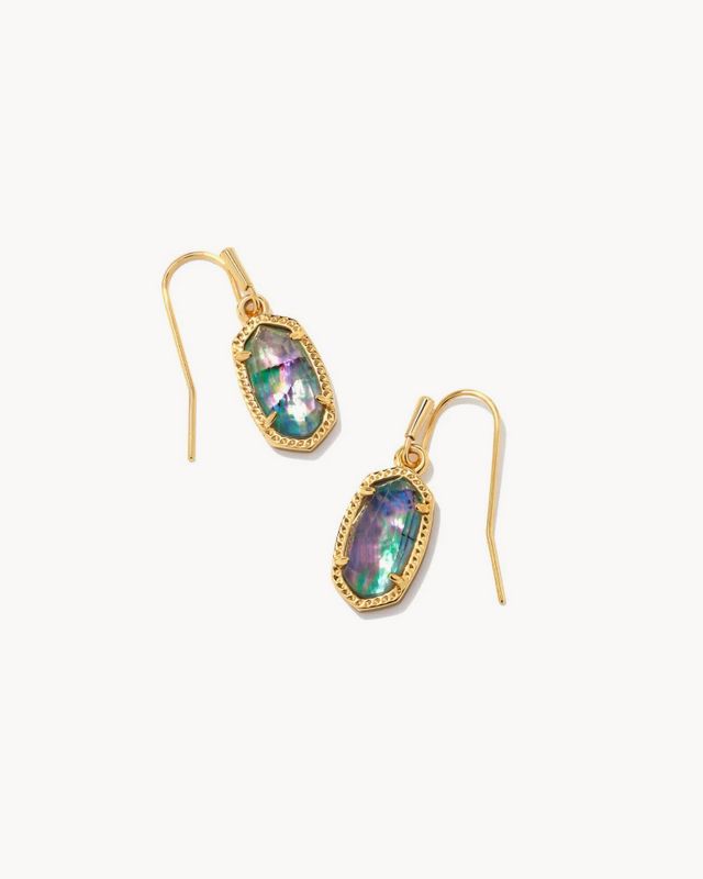 Lee Drop Earrings Gold Lilac Abalone