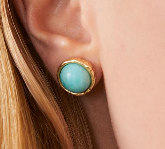 Earrings Bauble Stud Amazonite