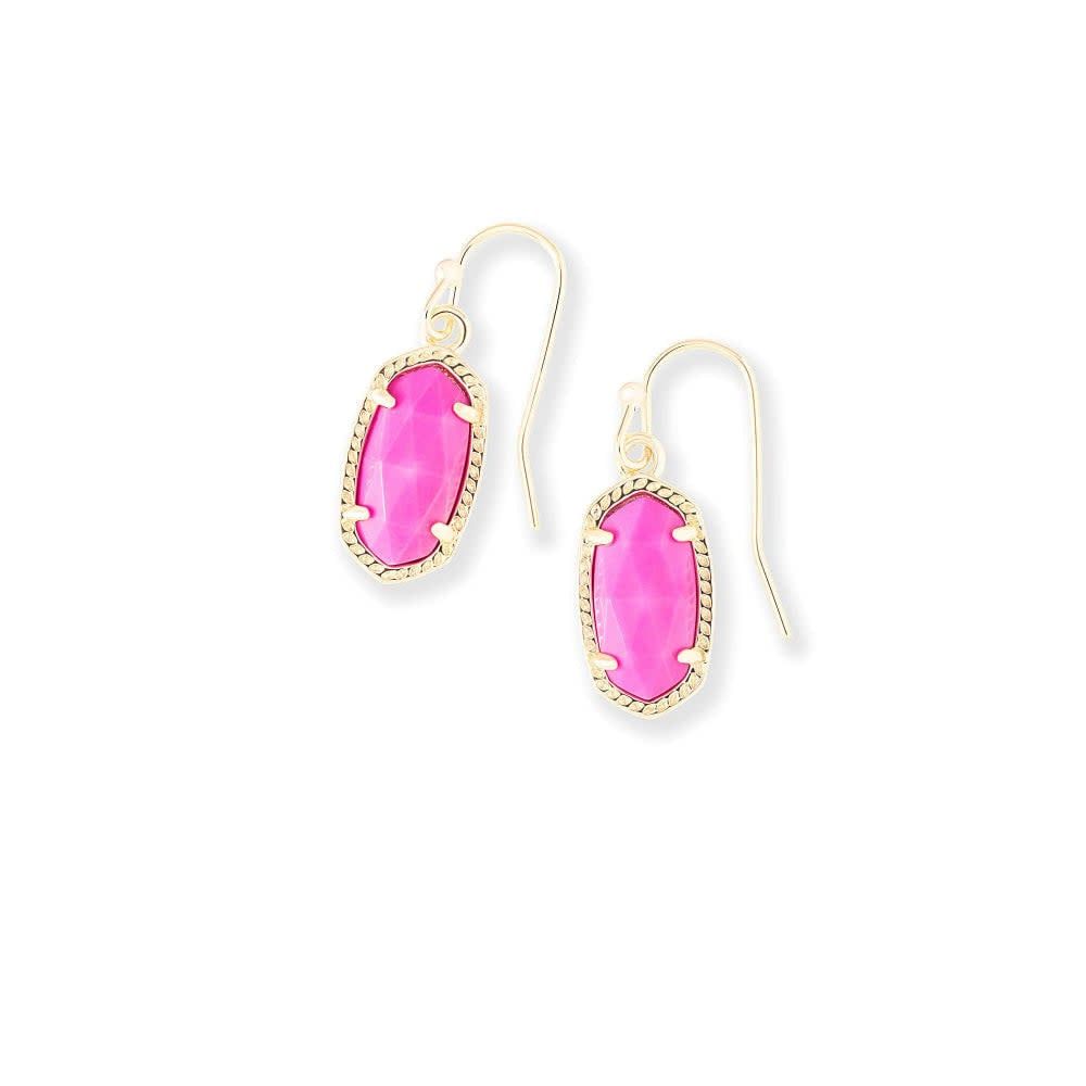 Lee Drop Earrings Gold Magenta