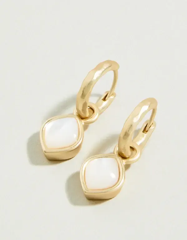 Maera Drop Hoop Earrings Mother of Pearl