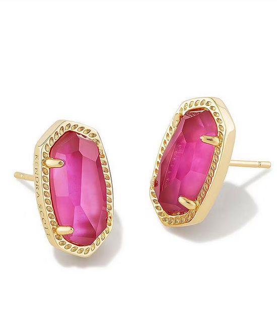 Ellie Stud Earrings Gold Azalea Illusion