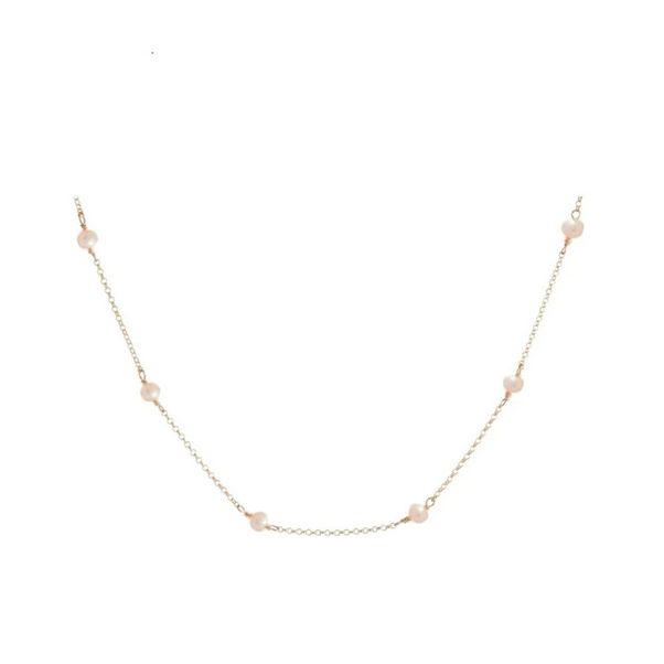 Necklace Choker Simplicity Chain Gold 4mm Pearl 15 in