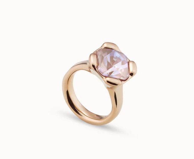 Gold Rock n&#39; Pink Ring Size 8.5
