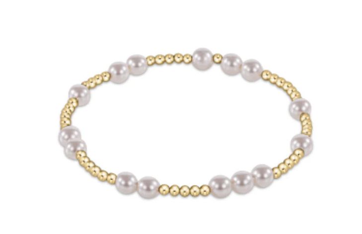 Hope Unwritten 6mm Bead Bracelet- Pearl